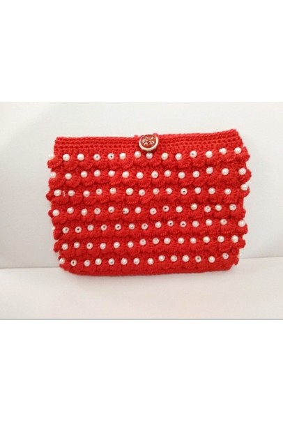 Happy Threads Beautiful Crochet Pouch (Red) Happy Threads Beautiful Crochet Pouch (Red)